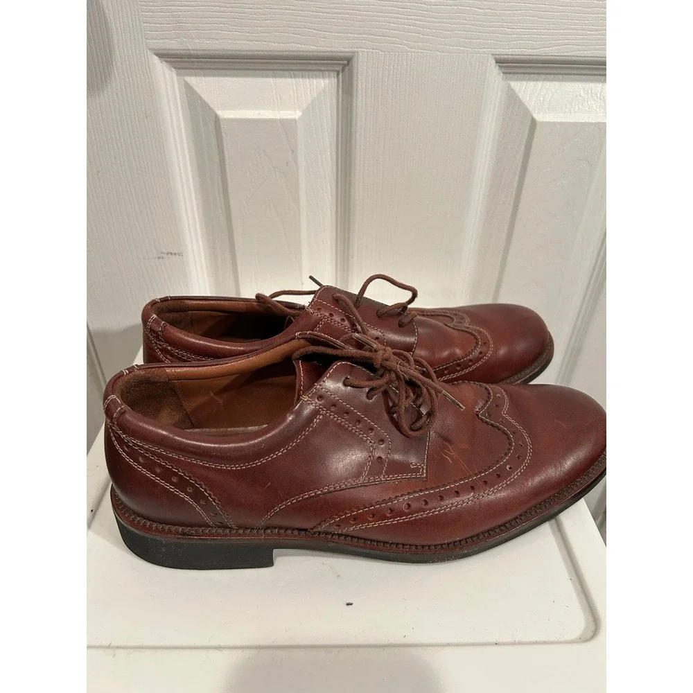 Johnston & Murphy Wingtip Oxford Men's Size 9.5 Brown Leather Dress Shoes
